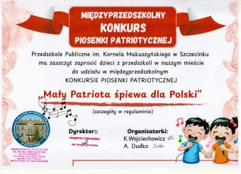 🎶🇵🇱 Zaproszenie do udziału w Międzyprzedszkolnym Konkursie Piosenki Patriotycznej! 🇵🇱🎶
